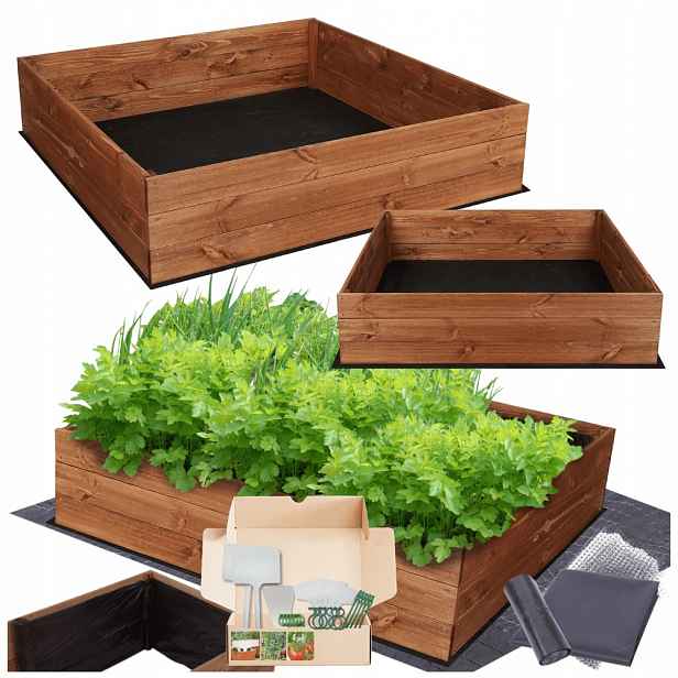 Bedny impregnace zeleninový záhon pařeniště květináč záhon vyvýšený 27x120x120