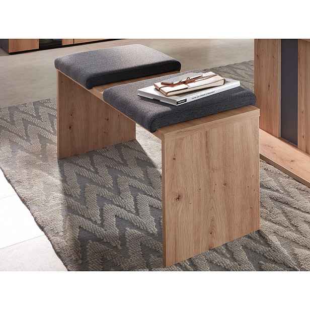 Jídelní lavice s polstrem Memphis, dub artisan/grafit, 165 cm