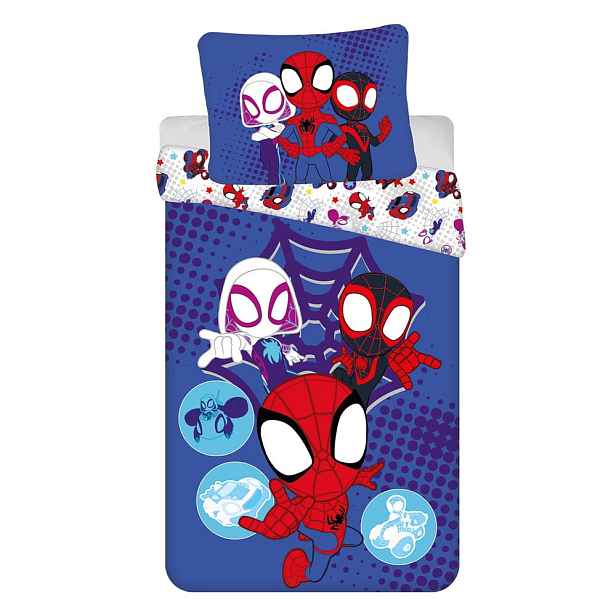 Modré bavlněné dětské povlečení na jednolůžko 140x200 cm Spidey – Jerry Fabrics