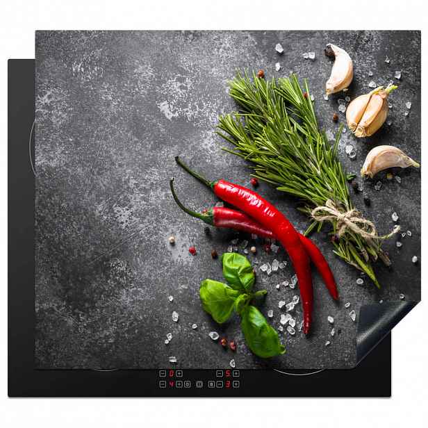 MuchoWow KRYT NA INDUKČNÍ DESKU Pepř - Bylinky - Koření - Beton 57.6x51.6 cm