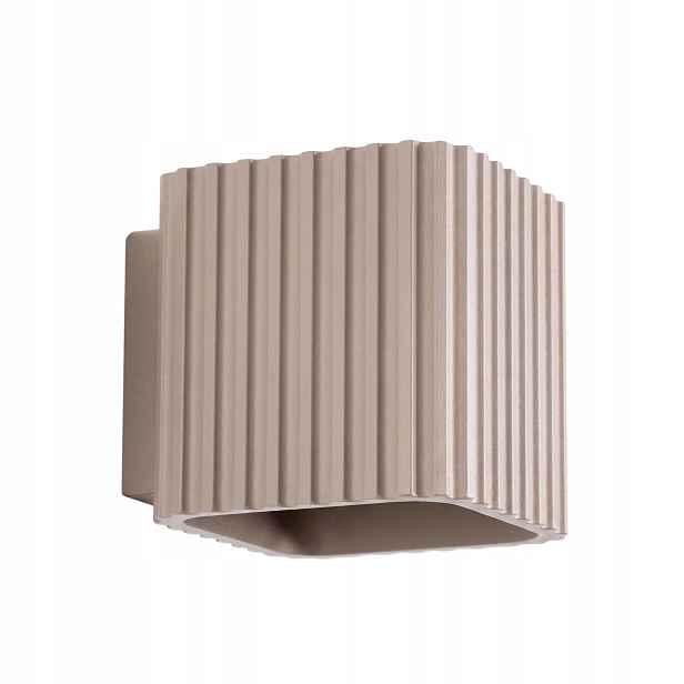 Sollux Lighting nástěnné svítidlo Riff taupe ryhované čtvercové nahoru a dolů 1xG9 8W