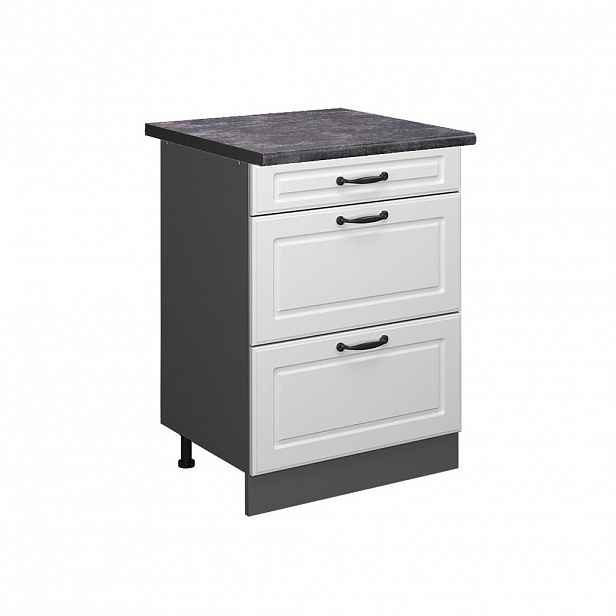 Vicco SPODNÍ SKŘÍŇKA KUCHYŇSKÉ LINKY R-Line Bílý venkovský dům 60 cm se zásuvkami, PD Antracit