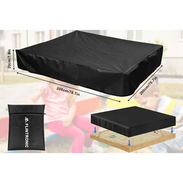 Obal Na Pískoviště Voděodolný Velká Plachta Kryt Černý 200x200x20