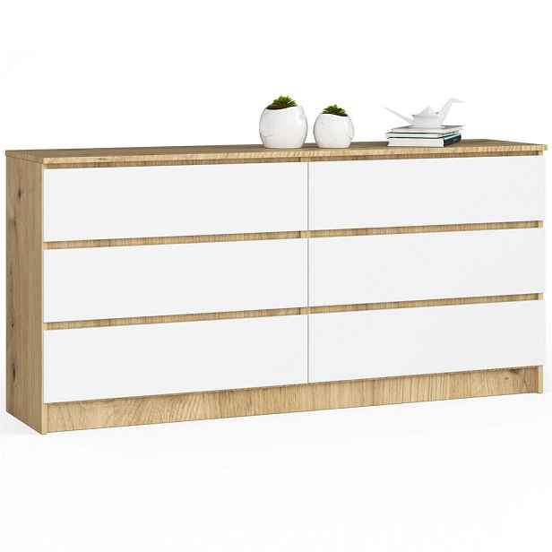 RAUMHIRSCH FURNITURE KOMODA dub Artisan, bílá 77/160/40