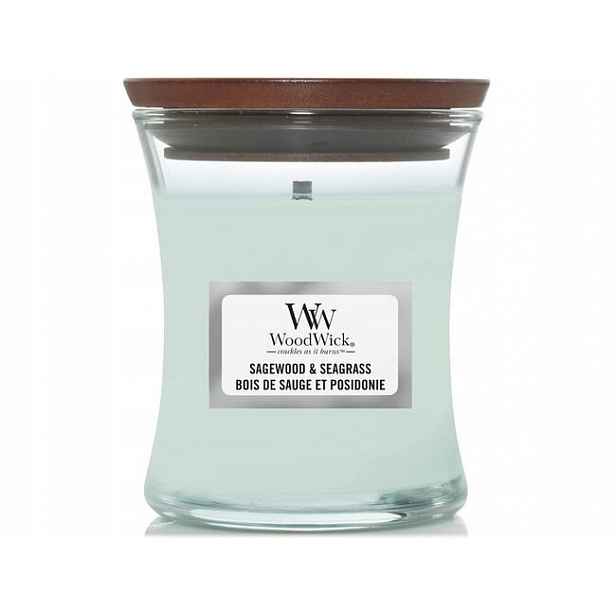 WoodWick střední svíčka Sagewood & Seagrass 275 g