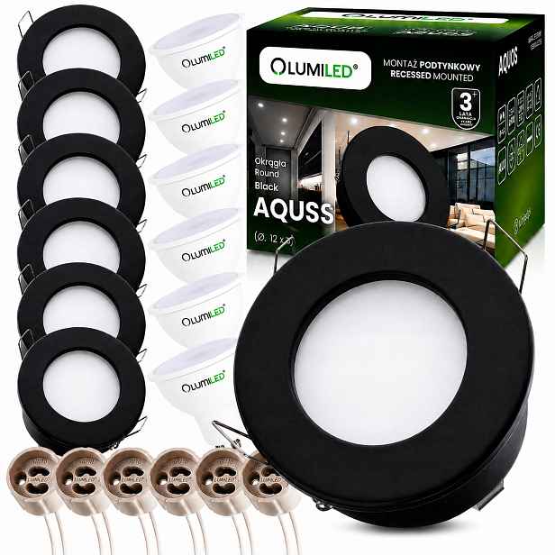 6x Hermetické 6W halogenové stropní svítidlo Led žárovka GU10