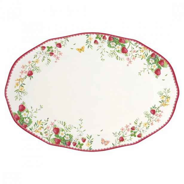 Servírovací talíř, vyrobený z porcelánu, 36 x 25 cm, "Jardin des Frais