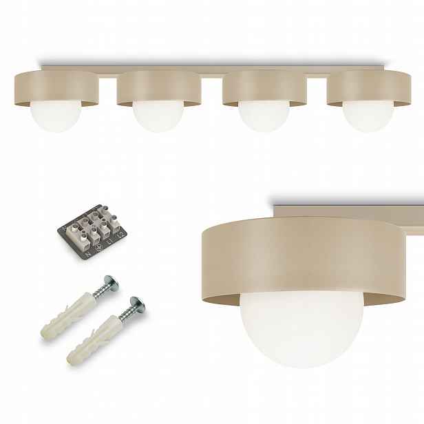 Stropní Svítidlo Lustr Stropní Svítidlo Loft Béžová 4xG9 Skleněné koule Modern Luxolar