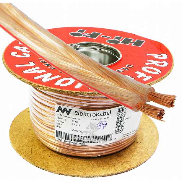 Tlgyp reproduktorový kabel 2x2,5 mm Cu měděný 50 m