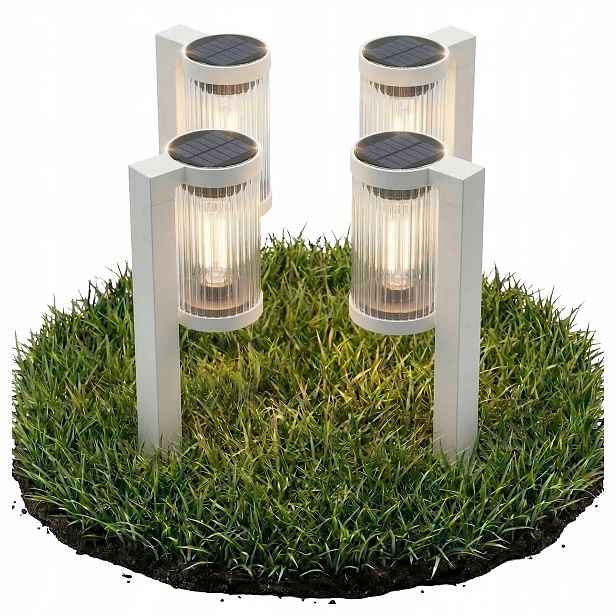 Solární Lampa Led Zahradní sloupek IP65 58 cm Teplý senzor soumraku Ryfle