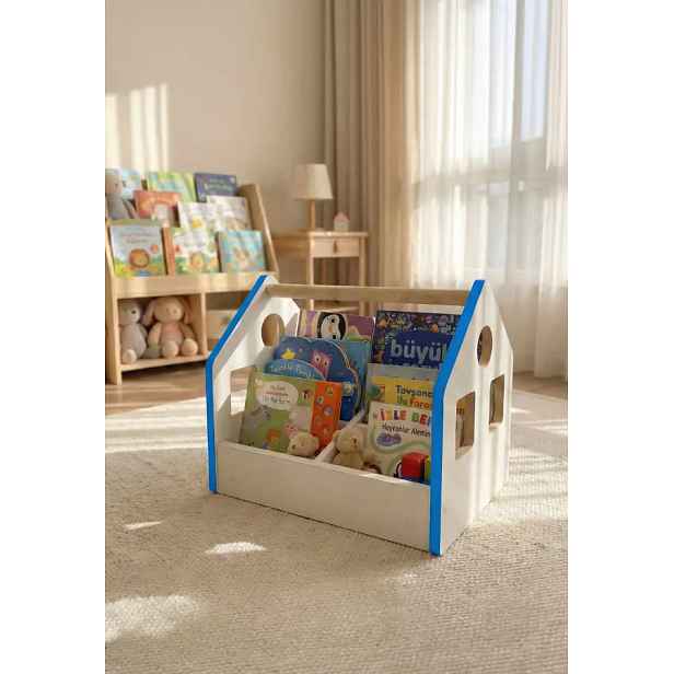 Casarredo Dětský regál na knížky ARTC - modrá/bílá