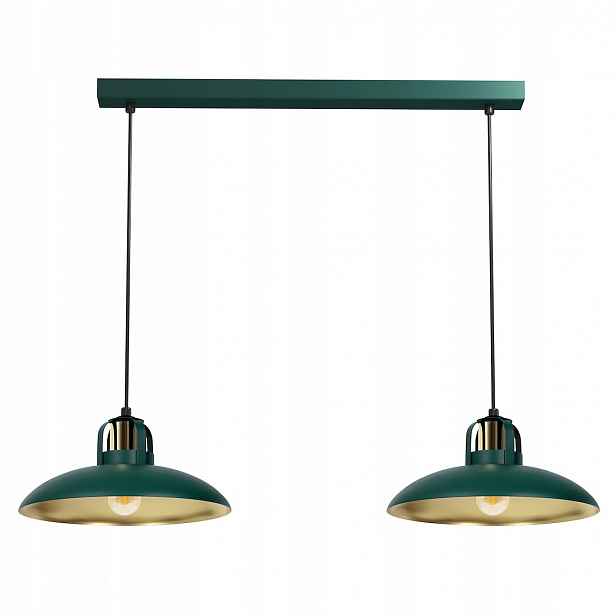 Milagro Závěsná lampa Felix MLP7710 Zelená Zlatá 2xE27 Nastavitelná šířka 75c