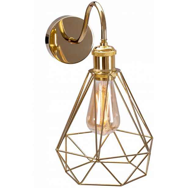 Nástěnná lampa Reno Kovová Loft Zlatá