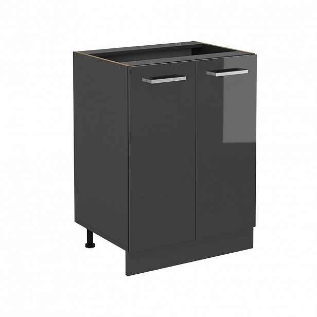 Vicco SPODNÍ SKŘÍŇKA KUCHYŇSKÉ LINKY R-Line Antracitový vysoký lesk 60 cm bez pracovní desky