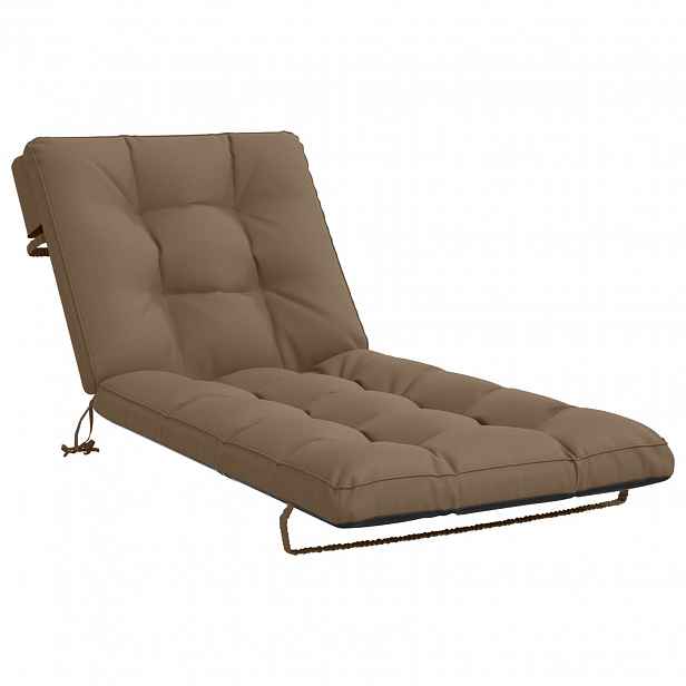 vidaXL Polštář na lehátko VIANEN 100% polyester Taupe 200 x 70 x 8 cm