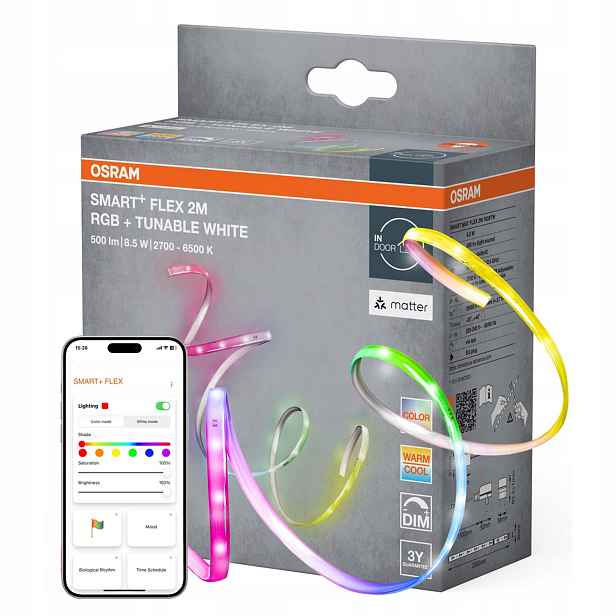 Led pásek 2 m 8.5W Cct Rgb stmívatelný Matter WiFi Smart+ Flex Strips