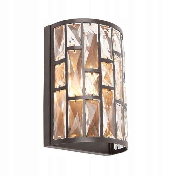Endon Nástěnná lampa Art Deco Belle E14 40W Křišťál Hnědá