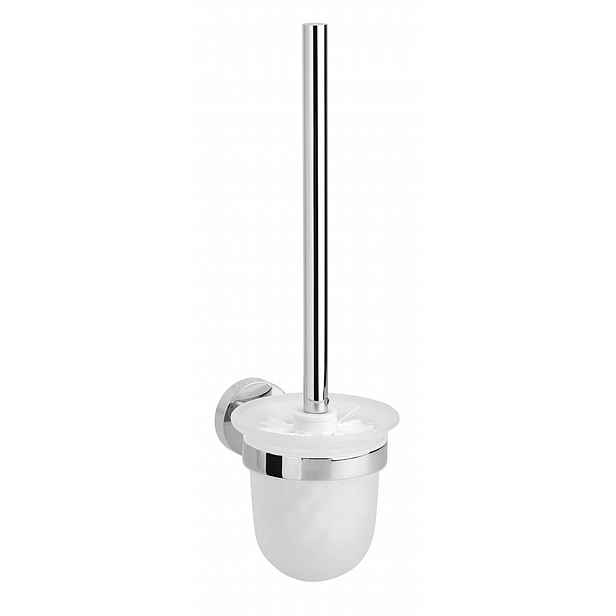 Sapho Larissa - WC štětka závěsná, mléčné sklo, chrom WS008