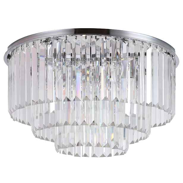 Stropní Svítidlo Křišťálová Stropní Svítidlo Glamour Stříbrná Kulatá E14 Toolight