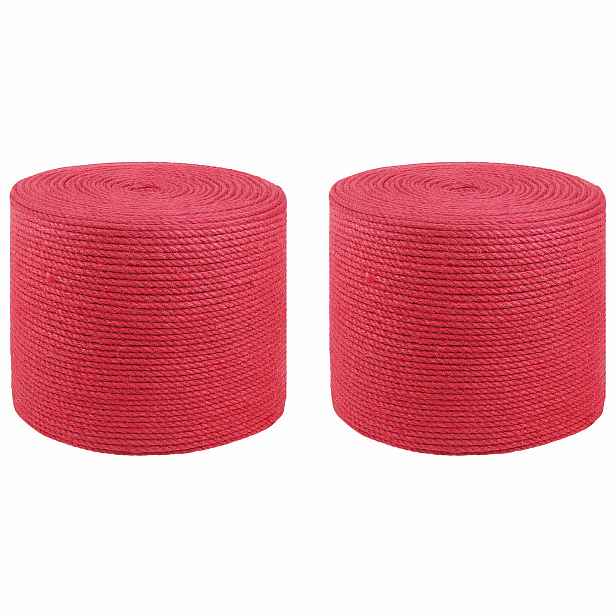 vidaXL 2 ks 2 mm Červená 100% jute Tossa
