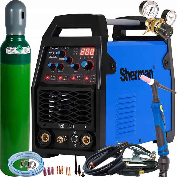 Invertorová svářečka Sherman Tig 215P Ac/dc Hf Puls Aluminium 200A Igbt Z3