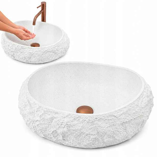Umyvadlo na desku Oválná linie Royal Keramická Bílá Lesk 61x35 cm Rea