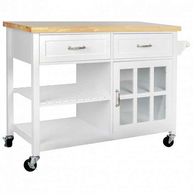 Livetastic SERVÍROVACÍ VOZÍK, přírodní barvy, bílá, 117/86/48 cm