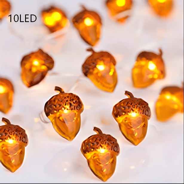TEMU Dekorativní světelný řetěz s víly a jazýčků, poděkování, podzimní girlanda, roztomilé světelné dekorace, 10/20 LED, na baterie, pro ložnici,