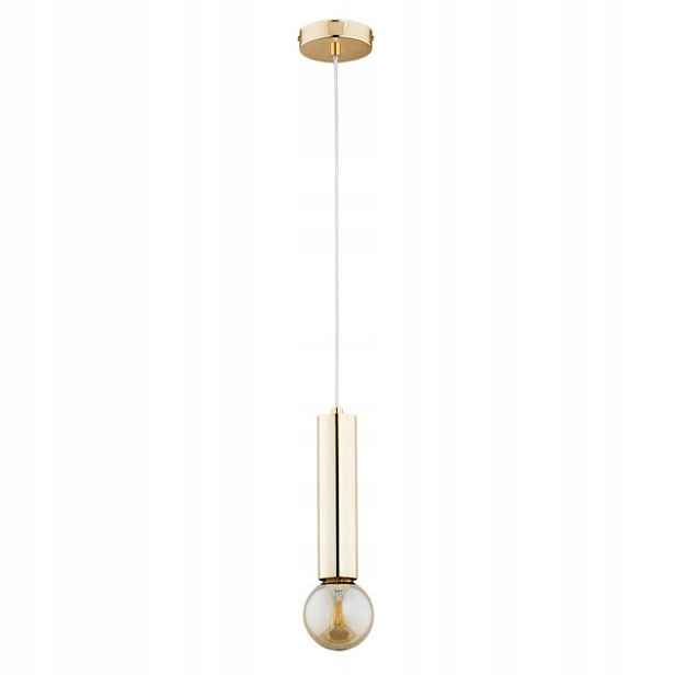 Alfa Jazz závěsná lampa zlatá kovová E27 1x15W výška 90 cm