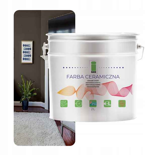 Barva Na Stěny Keramická, Omyvatelná, Nástěnná, Šedá, Křemenná, 2 L, Odolná Vůči Skvrnám