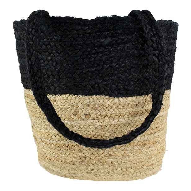 Jutový shopper černá / přírodní - 30*45*15cm Mars & More