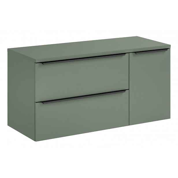 Sada skříňka 80 cm, skříňka s košem na prádlo 40 cm, pracovní deska 120 cm Sombra Green