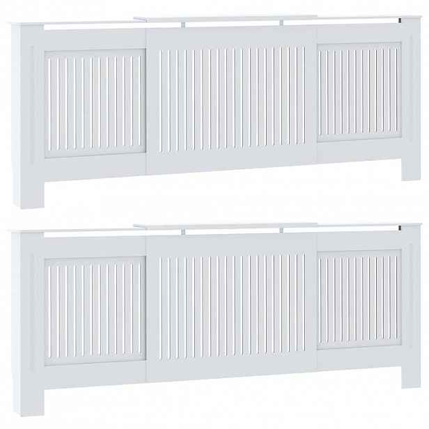 vidaXL Kryt radiátoru 2 ks Bílá 205 x 20,5 x 81,5 cm Kompozitní dřevo