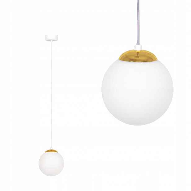 Závěsná lampa Elmo, jedno skleněné stínítko koule pro E14 Kaja Lighting