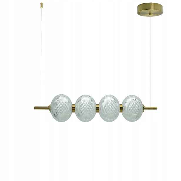 Závěsná ozdobná lampa 4 Led koule zlatá glamour podlouhlá 68 cm IdeaLed
