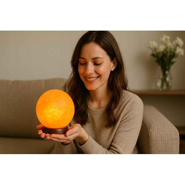 dárek pro maminku tatínka Solná lampička 3-4 kg kulatý ionizátor vzduchu Luna
