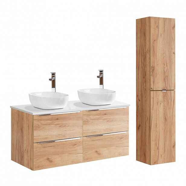 Petits-meubles KOUPELNOVÝ NÁBYTEK 120.4cm duben 2er-Set Dřevo