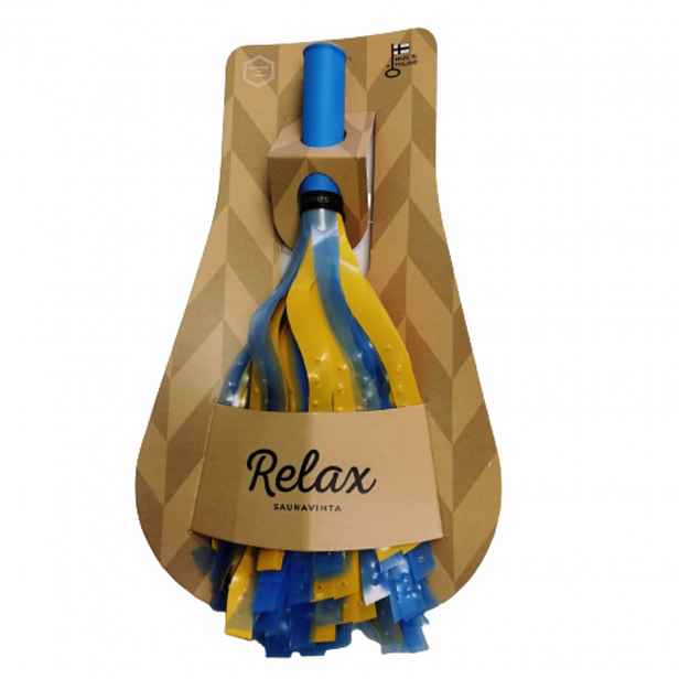 Saunová metlička Relax modro-žlutá F0056