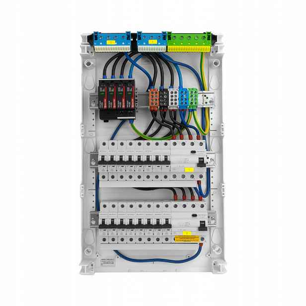 Modulární nástěnný rozvaděč 3x12 chráněný 14xMCB 2xRCCB Vde