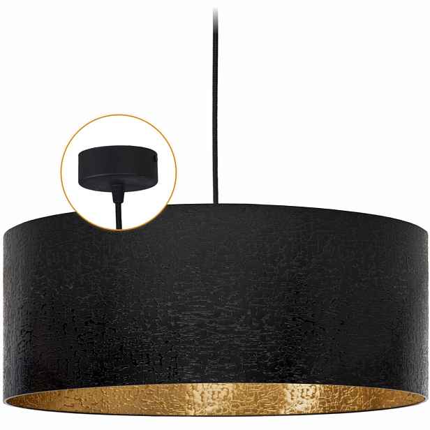 Závěsné Stropní Svítidlo Lustr Abažur Klosz 1 x E27 Led Černá do obývacího pokoje