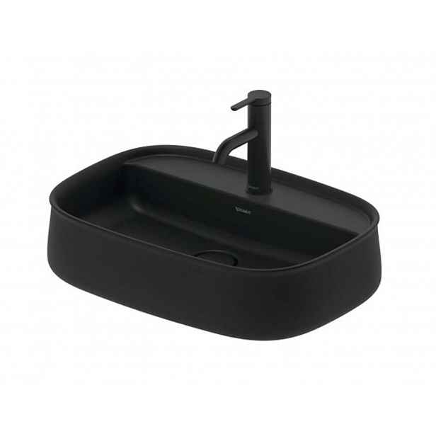 Duravit Zencha - Umyvadlo na desku 55x39 cm, bez přepadu, otvor pro baterii, DuraCeram, antracit mat 2374551371