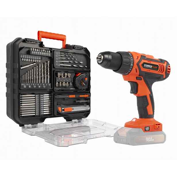 Powerplus POWDP15110 Aku šroubovák vrtačka 20V plus 78ks přísl. v kuf