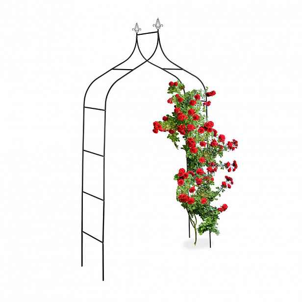 Relaxdays OBLOUK černý ocel práškově lakovaná 260 cm