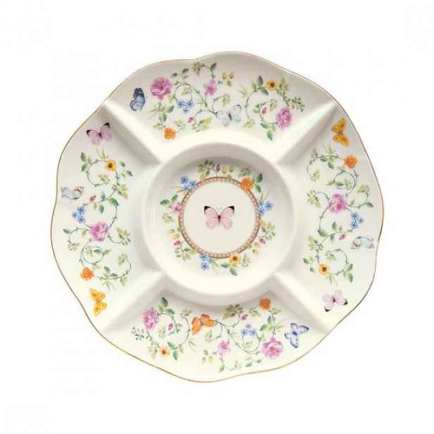 Tác na servírování předkrmů, 5 přihrádek, porcelán, 25,5 cm, "Dancing