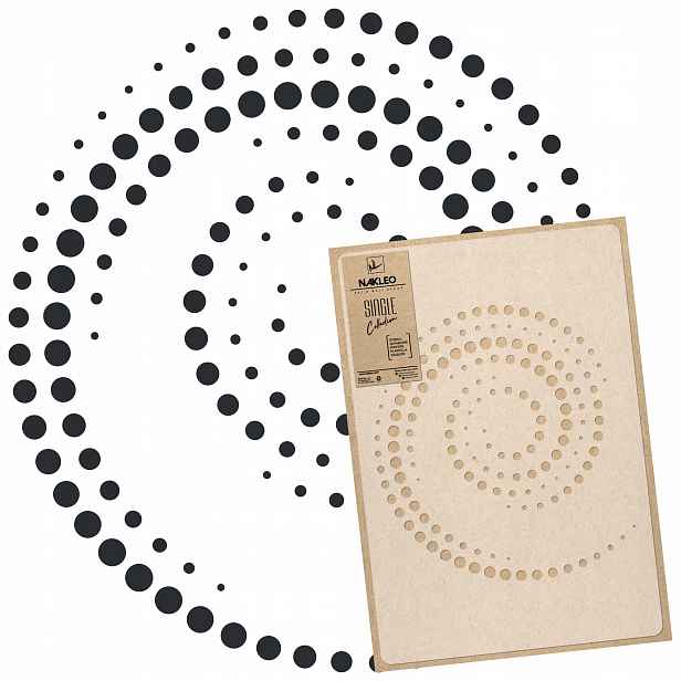 Malířská šablona Mandala Spirála L 59x95 cm pro omítku Opakovaně Použitelný Omítka Beton
