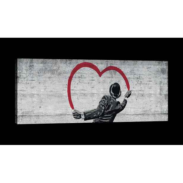 Obraz 145x45 Láska srdce graffiti street-art emoce vášeň městská červená