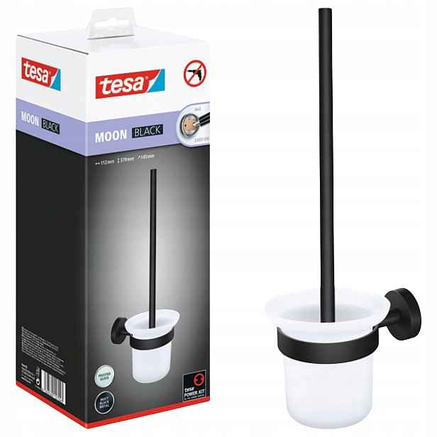 Wc kartáč Samolepicí závěsný Tesa Moon Black do koupelny kovový