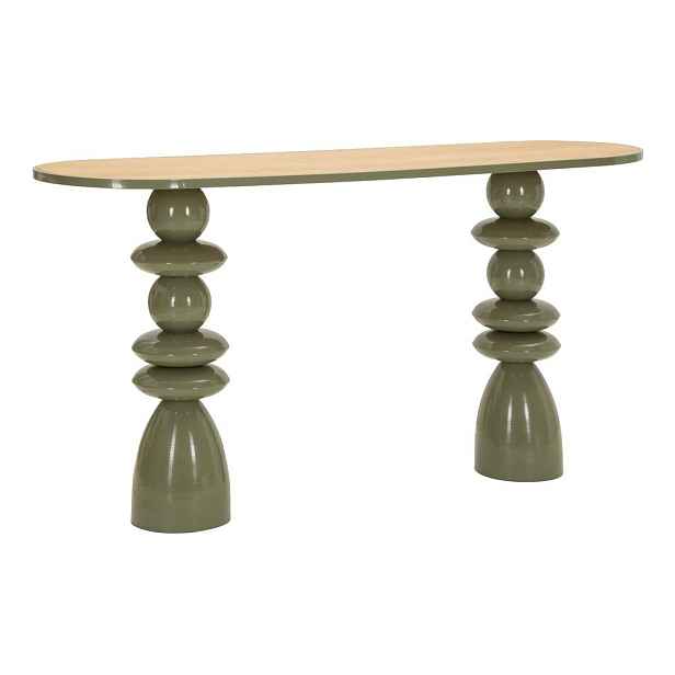 Zelený kovový konzolový stolek 45x150 cm Metal Console – Mauro Ferretti