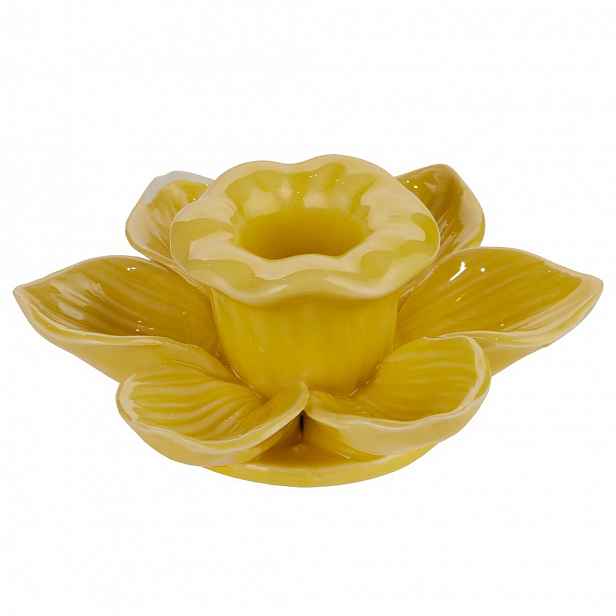 Butlers BLOSSOM Svícen na dlouhou svíčku květina  - žlutá