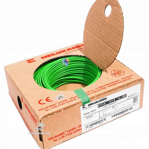 Kabel Lgy 1,5 mm zelený měděný 750 V 100 m